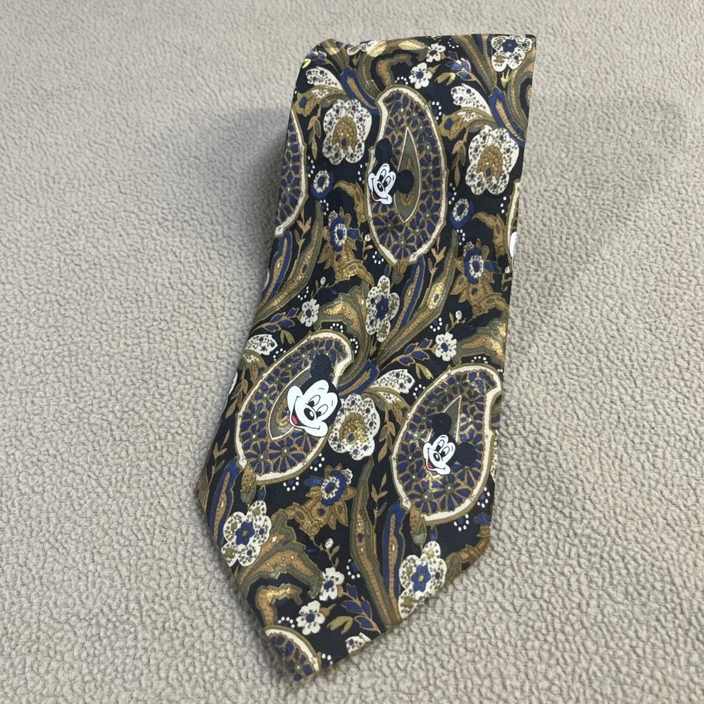 VTG-Disney Mickey Inc- Men's 100% Silk Tie Mickey‎ Floating Head